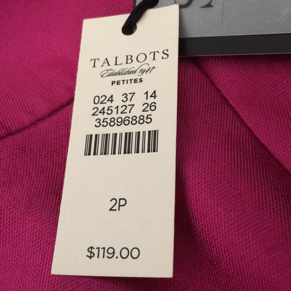 NWT Talbots Petites Magenta Silk/Wool Blend Pants - Picture 2 of 2